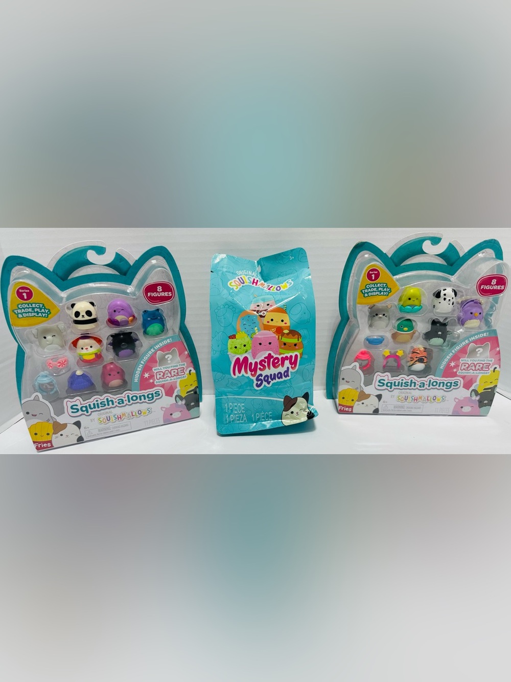 2 Squish-a-Longs Original Squishmallows and 1 Mystery Squad NEW